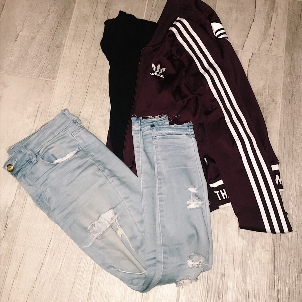 Maroon Adidas Bomber Jacket